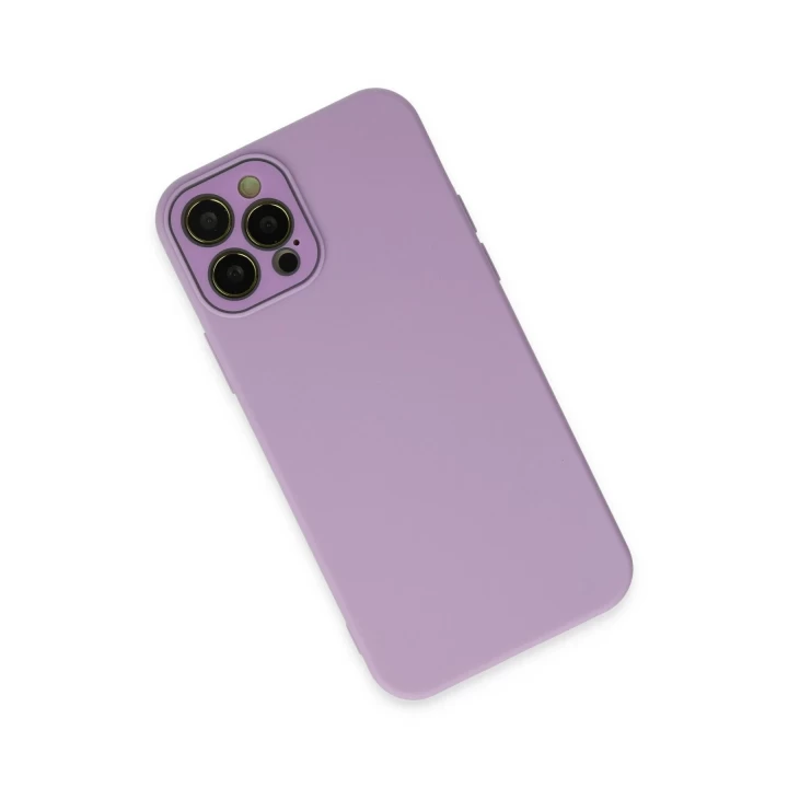 iPhone 12 Pro Max Kılıf Lansman Glass Kapak - Lila