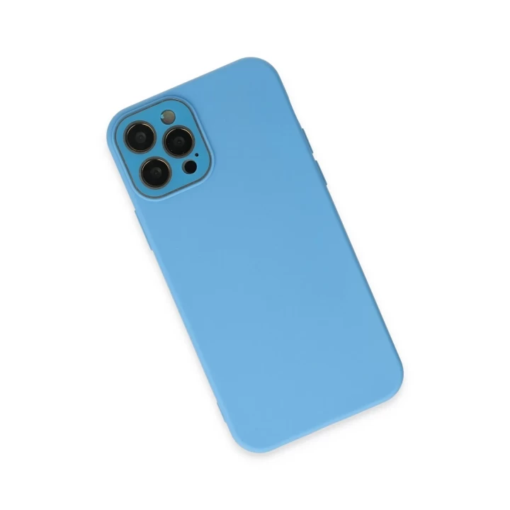 iPhone 12 Pro Max Kılıf Lansman Glass Kapak - Mavi