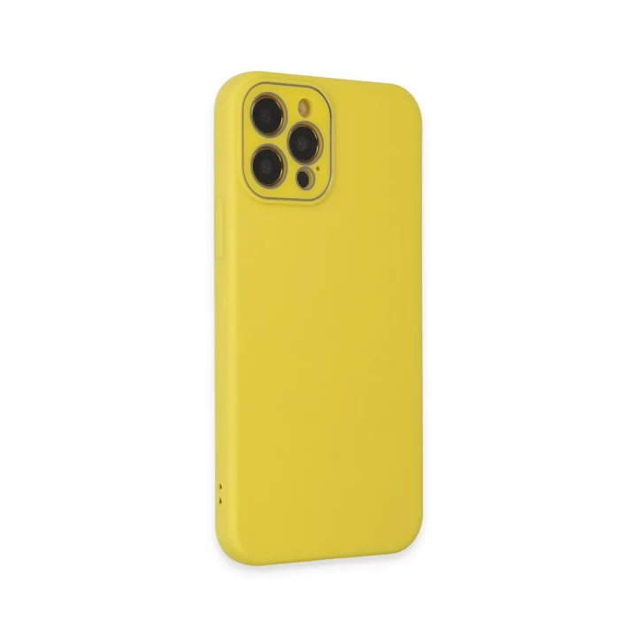 iPhone 12 Pro Max Kılıf Lansman Glass Kapak - Sarı