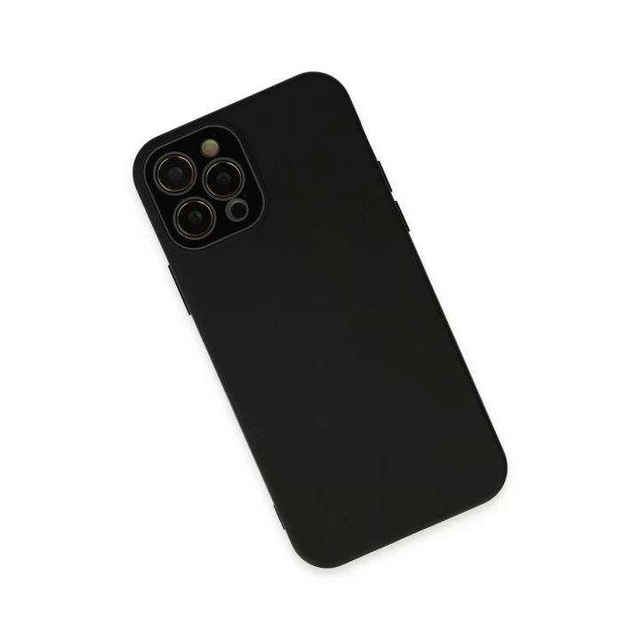 iPhone 12 Pro Max Kılıf Lansman Glass Kapak - Siyah