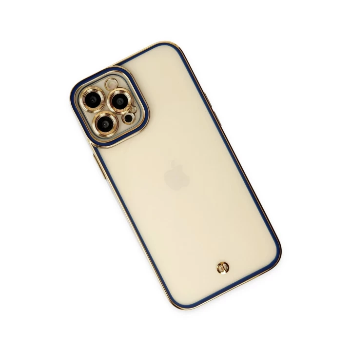 iPhone 12 Pro Max Kılıf Liva Lens Silikon - Mavi