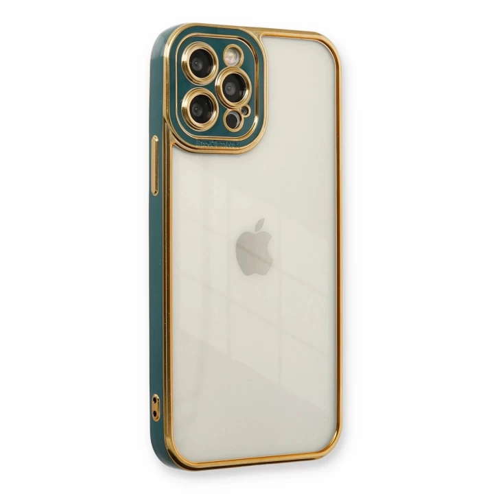 iPhone 12 Pro Max Kılıf Liva Lens Silikon - Yeşil