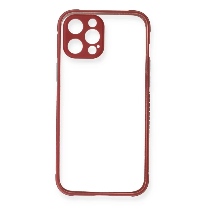 iPhone 12 Pro Max Kılıf Miami Şeffaf Silikon - Fuşya