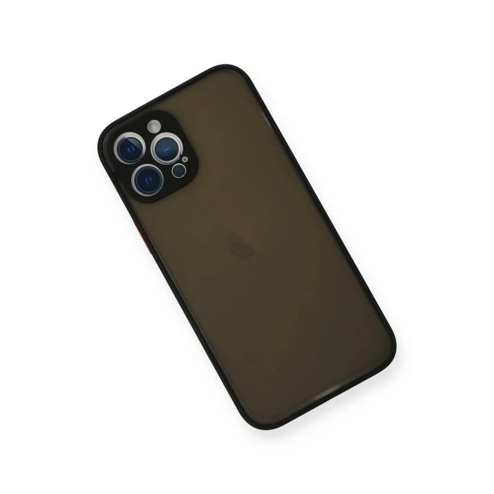 iPhone 12 Pro Max Kılıf Montreal Silikon Kapak - Siyah