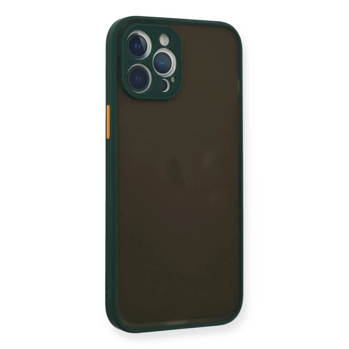 iPhone 12 Pro Max Kılıf Montreal Silikon Kapak - Yeşil