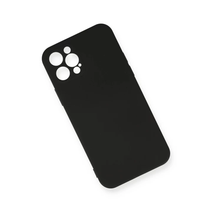 iPhone 12 Pro Max Kılıf Nano içi Kadife Silikon - Siyah