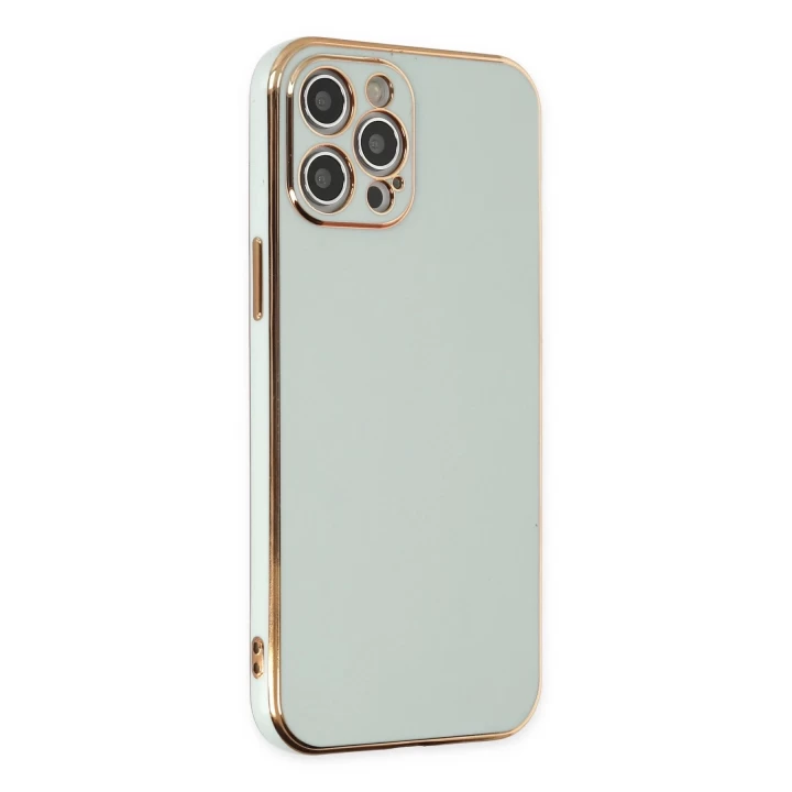 iPhone 12 Pro Max Kılıf Volet Silikon - Açık Yeşil