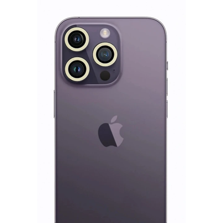iPhone 12 Pro Max Neon Fosforlu Kamera Lens - Beyaz