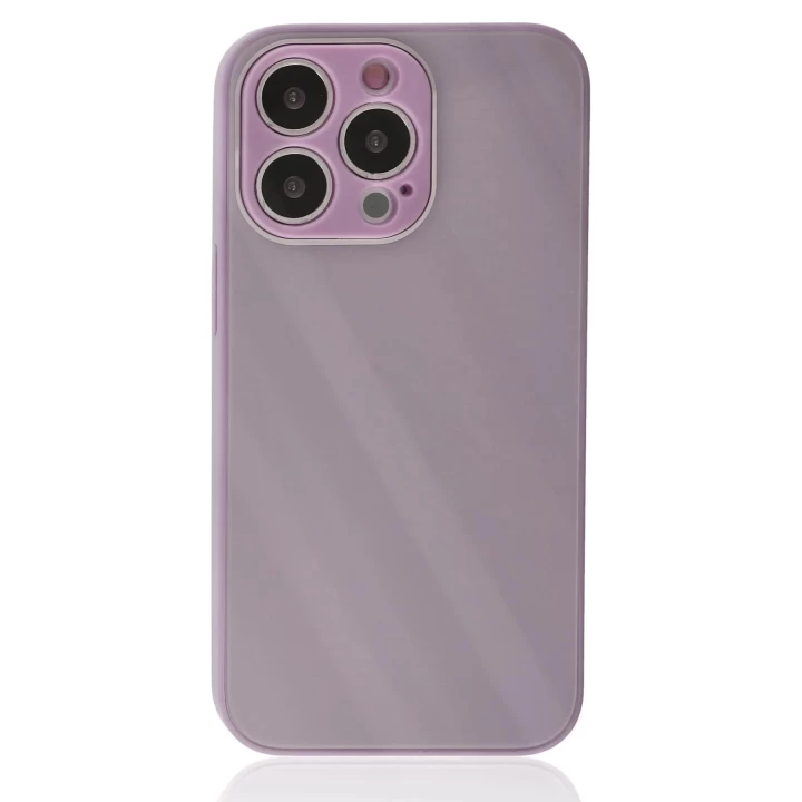 iPhone 13 Pro Kılıf Glass Kapak - Mor