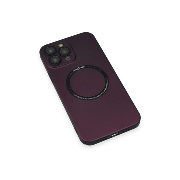 iPhone 13 Pro Kılıf Jack Magneticsafe Lens Silikon - Mürdüm