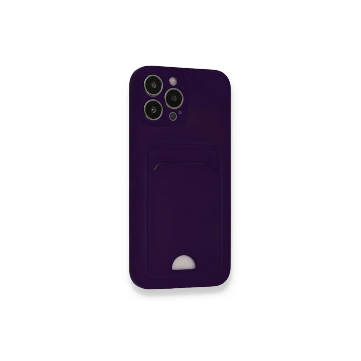 iPhone 13 Pro Kılıf Kelvin Kartvizitli Silikon - Derin Mor