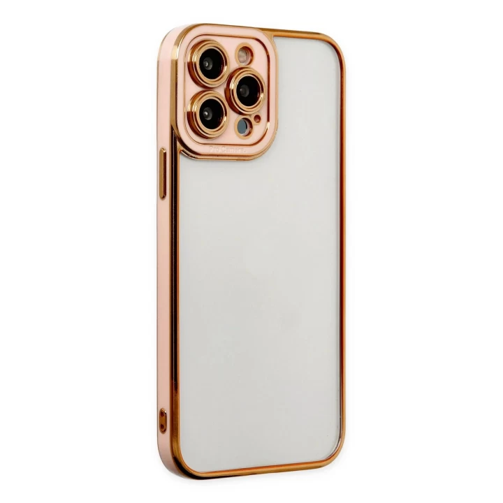 iPhone 13 Pro Kılıf Liva Lens Silikon - Rose
