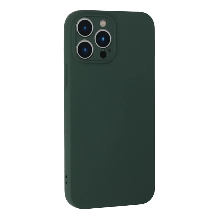 iPhone 13 Pro Kılıf Nano içi Kadife Silikon - Koyu Yeşil