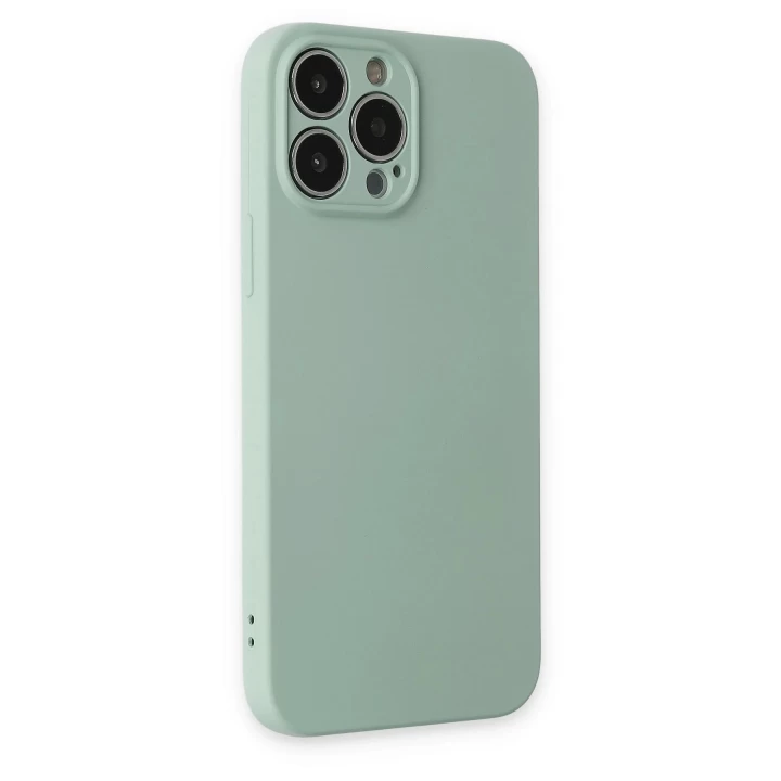 iPhone 13 Pro Kılıf Nano içi Kadife Silikon - Su Yeşili