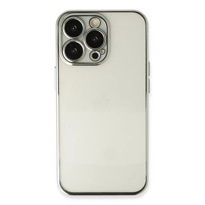 iPhone 13 Pro Kılıf Razer Lensli Silikon - Gümüş