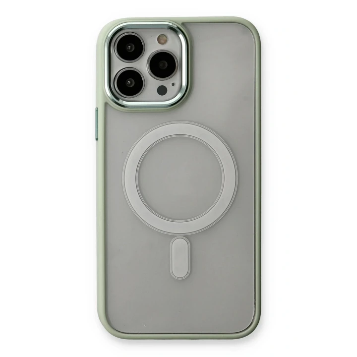 iPhone 13 Pro Kılıf Room Magneticsafe Silikon - Su Yeşili