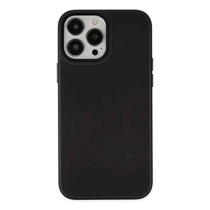iPhone 13 Pro Max Kılıf Asya Deri Silikon - Siyah