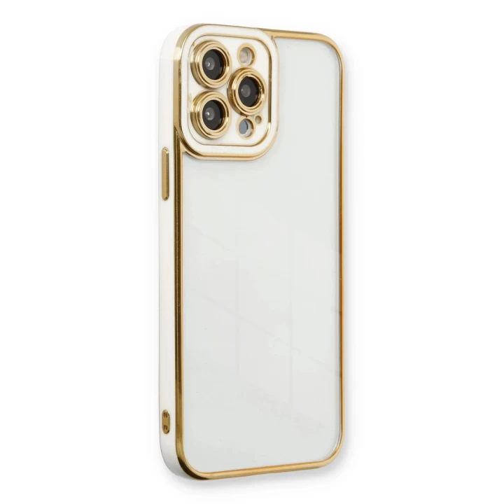iPhone 13 Pro Max Kılıf Liva Lens Silikon - Beyaz