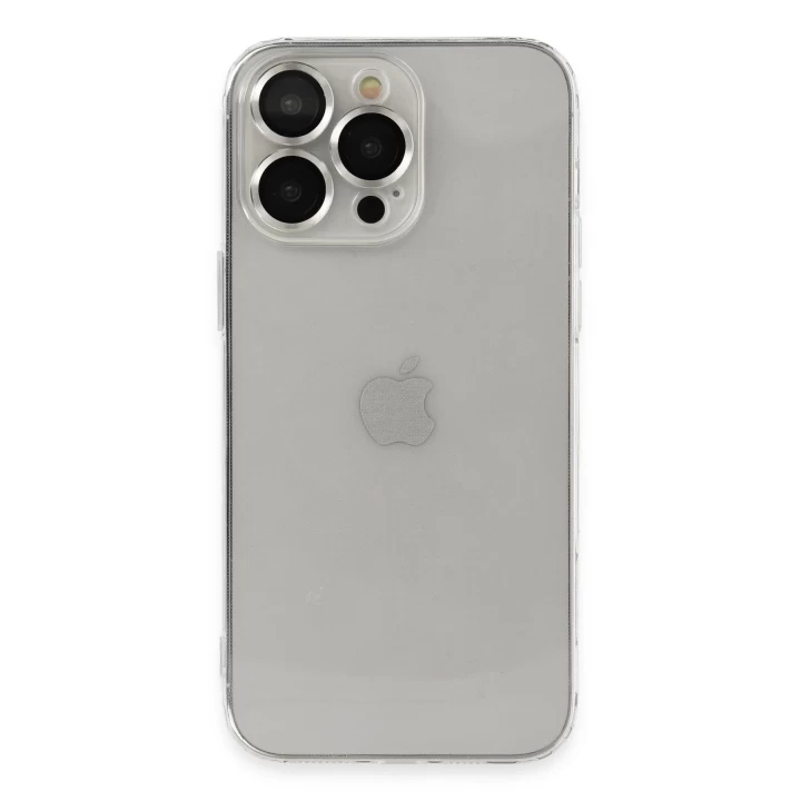 iPhone 13 Pro Max Kılıf Luko Lens Silikon - Gümüş