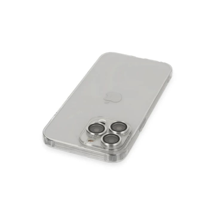 iPhone 13 Pro Max Kılıf Luko Lens Silikon - Gümüş