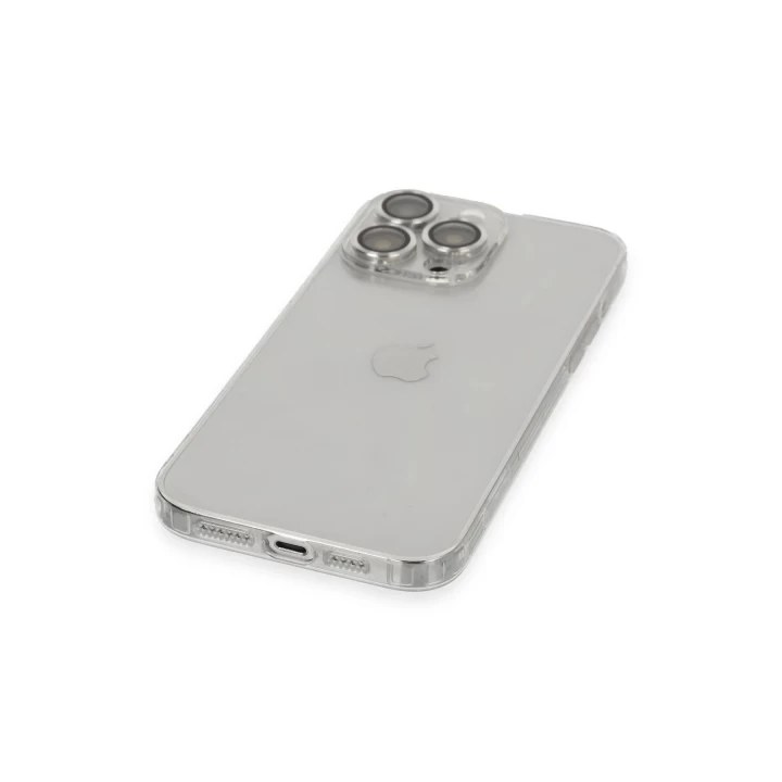 iPhone 13 Pro Max Kılıf Luko Lens Silikon - Gümüş