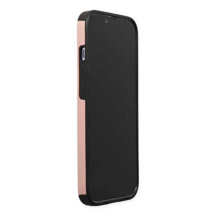 iPhone 13 Pro Max Kılıf Mega Standlı Silikon - Pudra