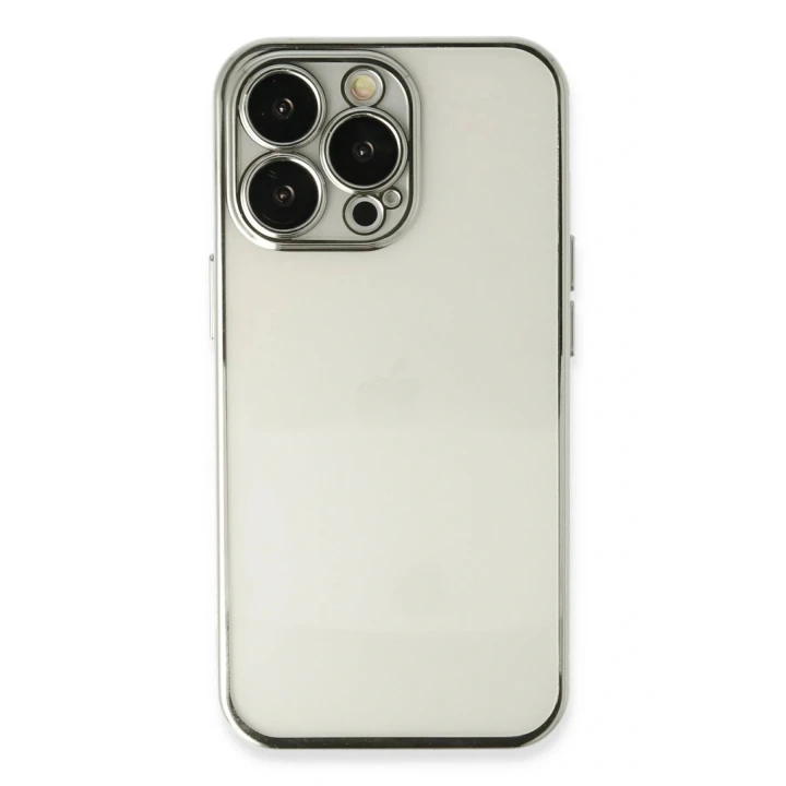 iPhone 13 Pro Max Kılıf Razer Lensli Silikon - Gümüş
