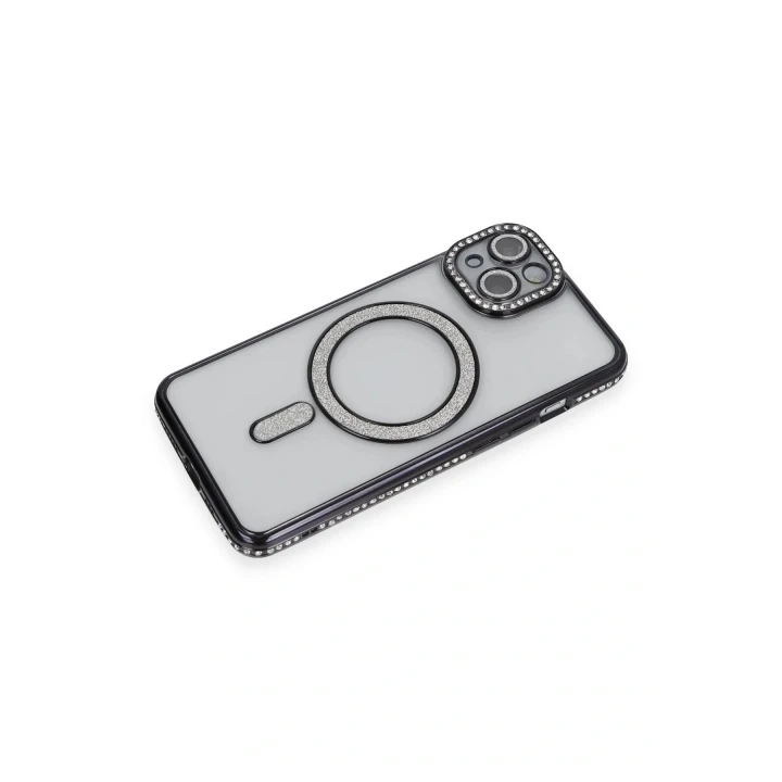 iPhone 14 Kılıf Joke Simli Magneticsafe Kılıf - Siyah
