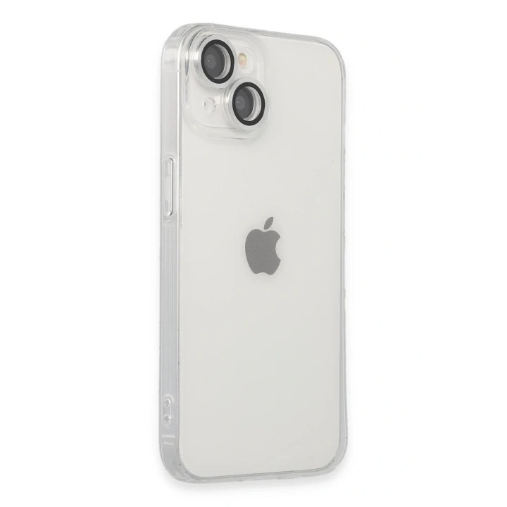 iPhone 14 Kılıf Luko Lens Silikon - Gümüş
