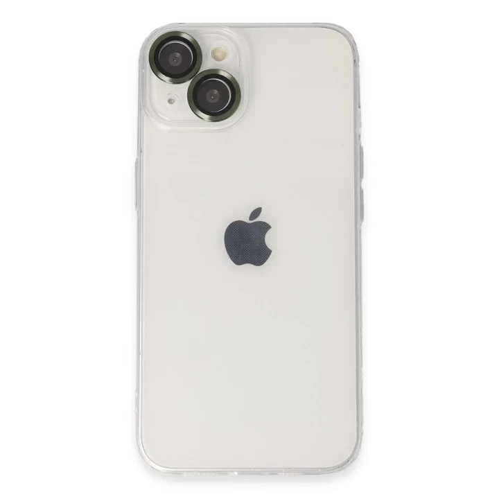 iPhone 14 Kılıf Luko Lens Silikon - Yeşil