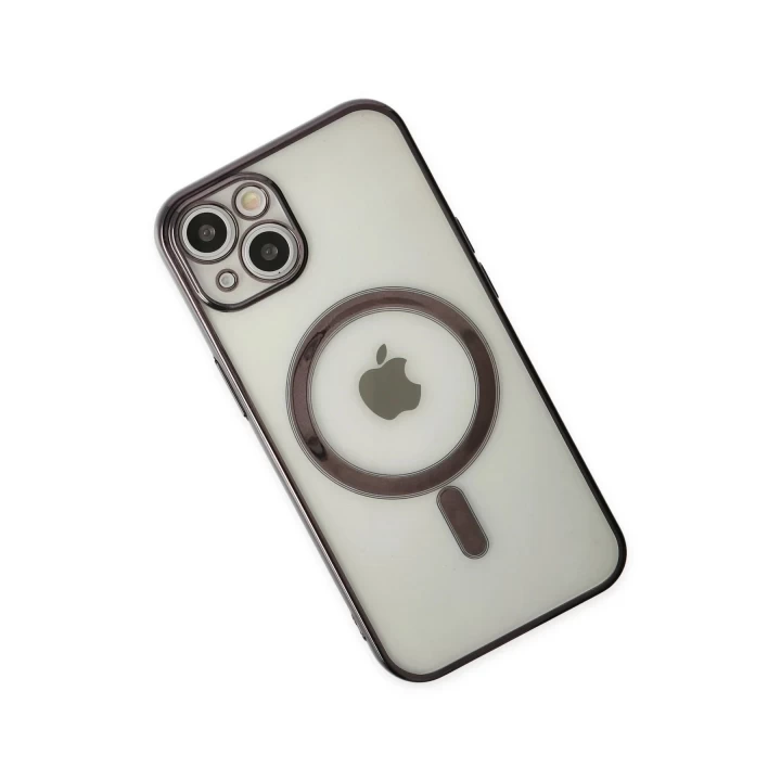 iPhone 14 Plus Kılıf Magneticsafe Lazer Silikon - Siyah