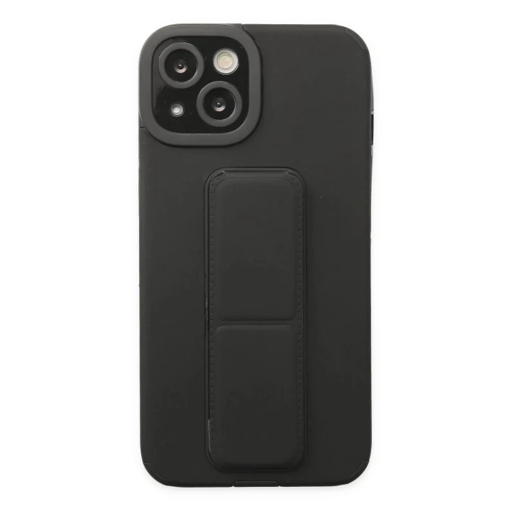 iPhone 14 Plus Kılıf Mega Standlı Silikon - Siyah