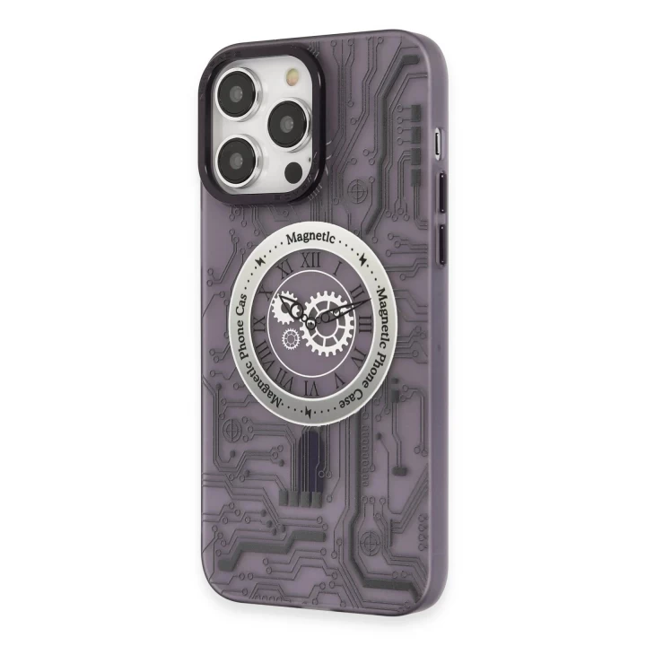 iPhone 14 Pro Kılıf Apollo Magneticsafe Desenli Kapak - Apollo Mor - 5