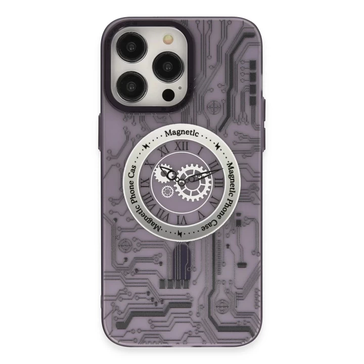 iPhone 14 Pro Kılıf Apollo Magneticsafe Desenli Kapak - Apollo Mor - 5