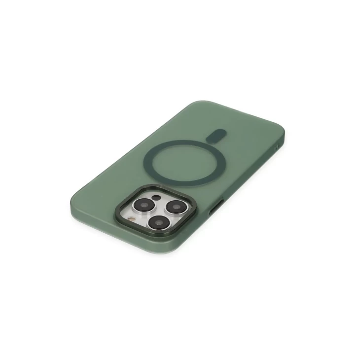 iPhone 14 Pro Kılıf Lodos Magneticsafe Mat Kapak - Köknar Yeşili