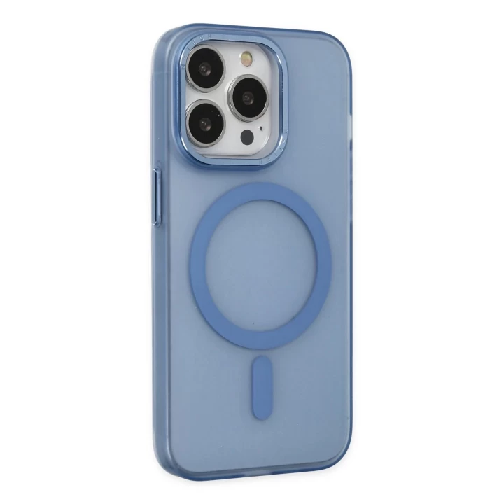 iPhone 14 Pro Kılıf Lodos Magneticsafe Mat Kapak - Sierra Blue
