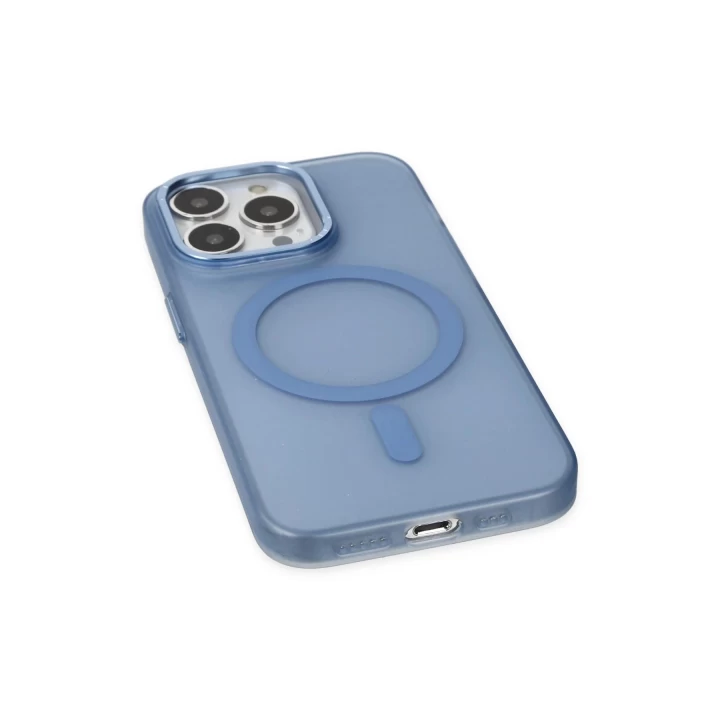 iPhone 14 Pro Kılıf Lodos Magneticsafe Mat Kapak - Sierra Blue