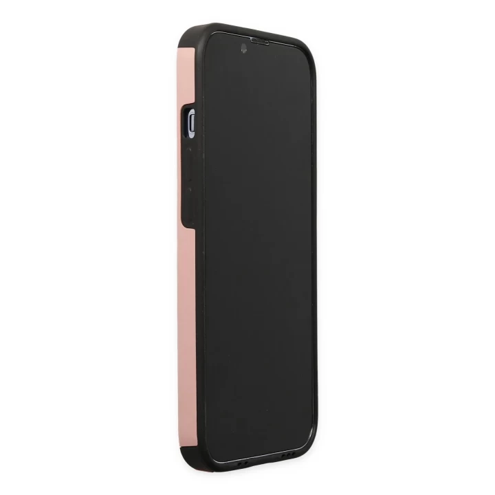iPhone 14 Pro Kılıf Mega Standlı Silikon - Pudra