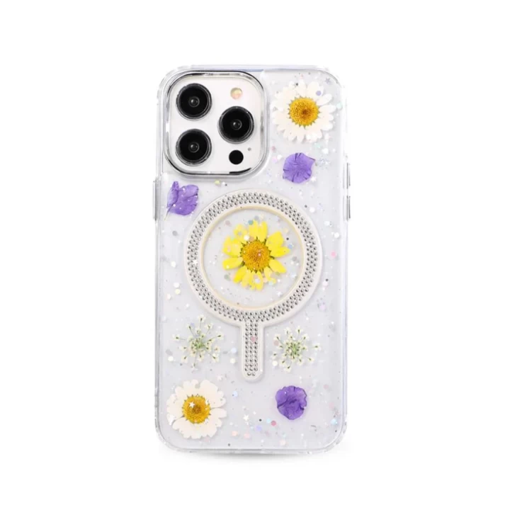 iPhone 14 Pro Max Flower Magsafe Kapak - Sarı