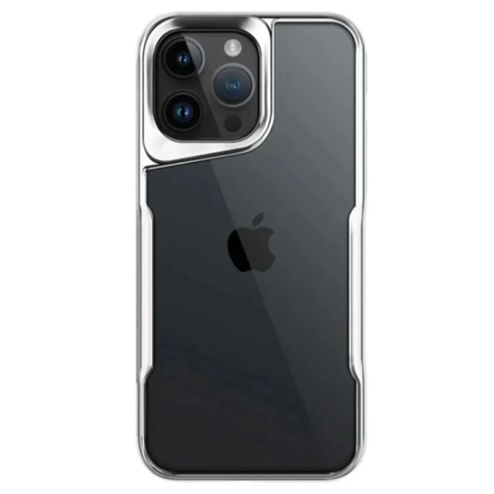 iPhone 14 Pro Max Kılıf Boyi Silikon Kapak - Gümüş