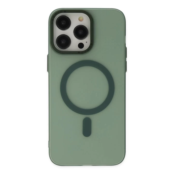 iPhone 14 Pro Max Kılıf Lodos Magneticsafe Mat Kapak - Köknar Yeşili