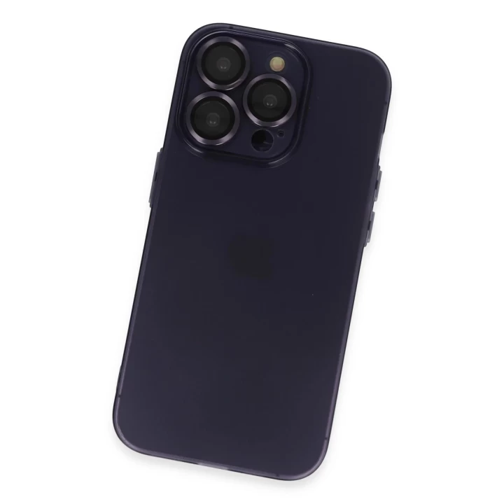 iPhone 14 Pro Max Kılıf Luko Lens Silikon - Derin Mor