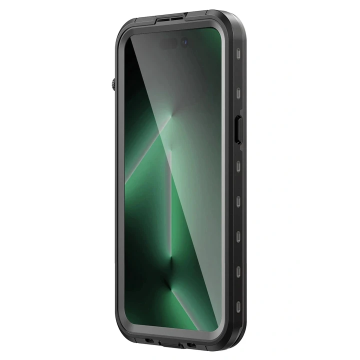 iPhone 14 Pro Max Kılıf Red Pepper Magneticsafe Su Geçirmez Kılıf - Siyah-Gri