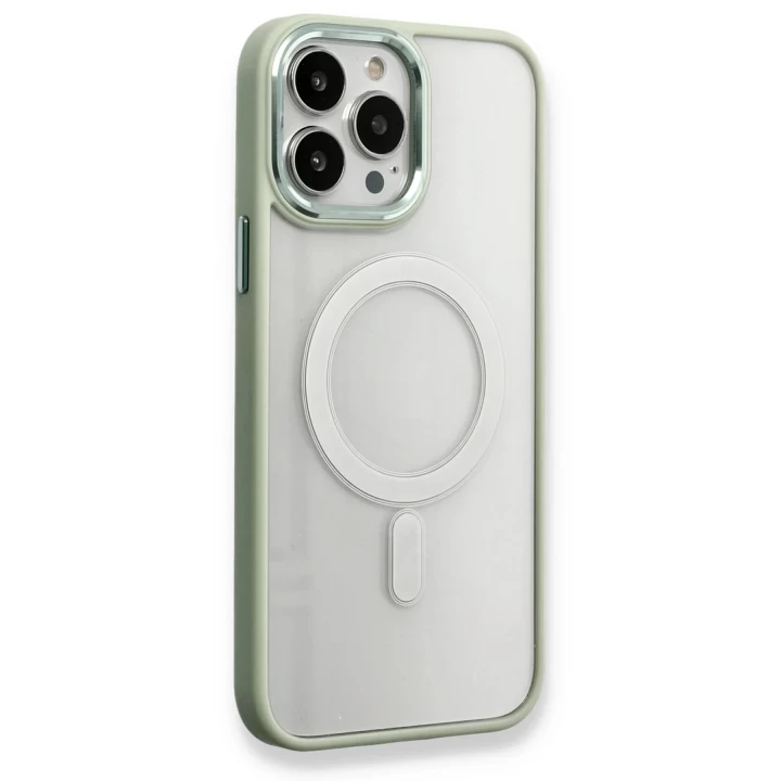 iPhone 14 Pro Max Kılıf Room Magneticsafe Silikon - Su Yeşili