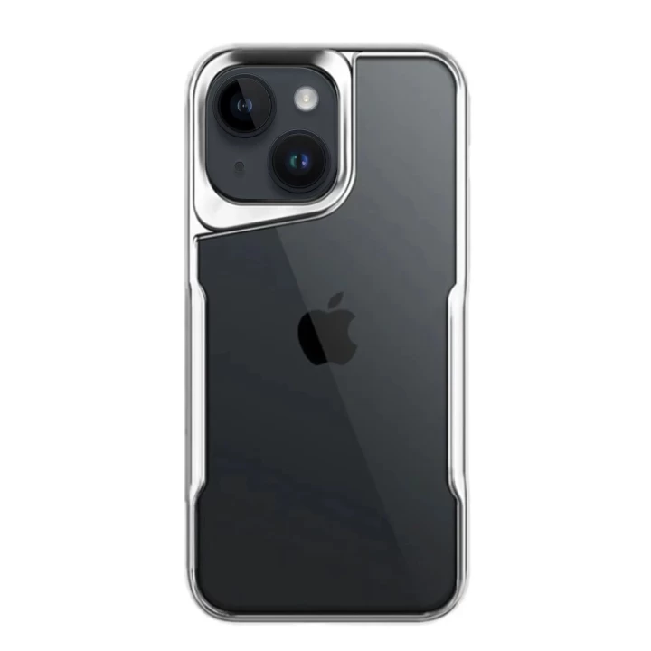 iPhone 15 Kılıf Boyi Silikon Kapak - Gümüş