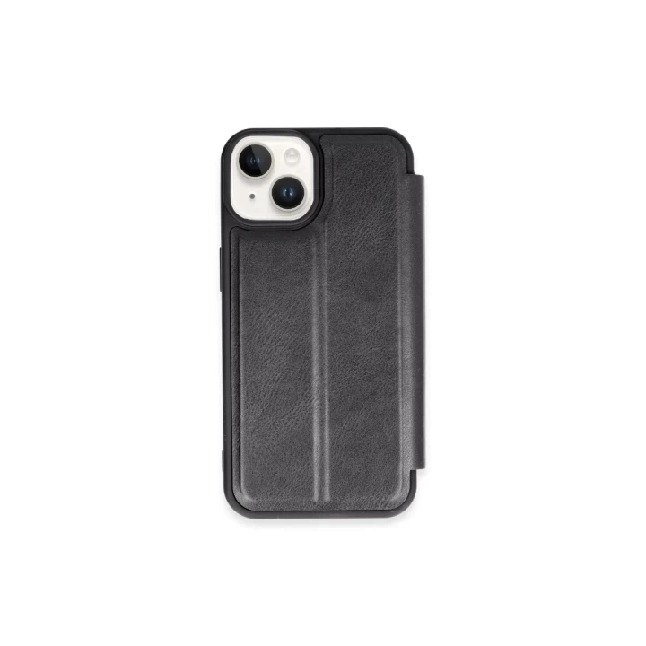 iPhone 15 Kılıf Flip Cover - Siyah