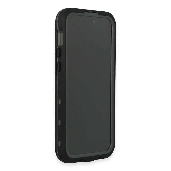 iPhone 15 Pro Kılıf Red Pepper Magneticsafe Su Geçirmez Kılıf - Siyah-Gri
