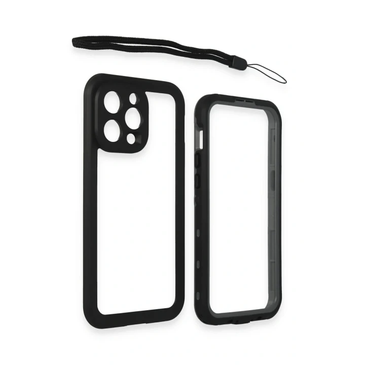 iPhone 15 Pro Kılıf Red Pepper Magneticsafe Su Geçirmez Kılıf - Siyah-Gri