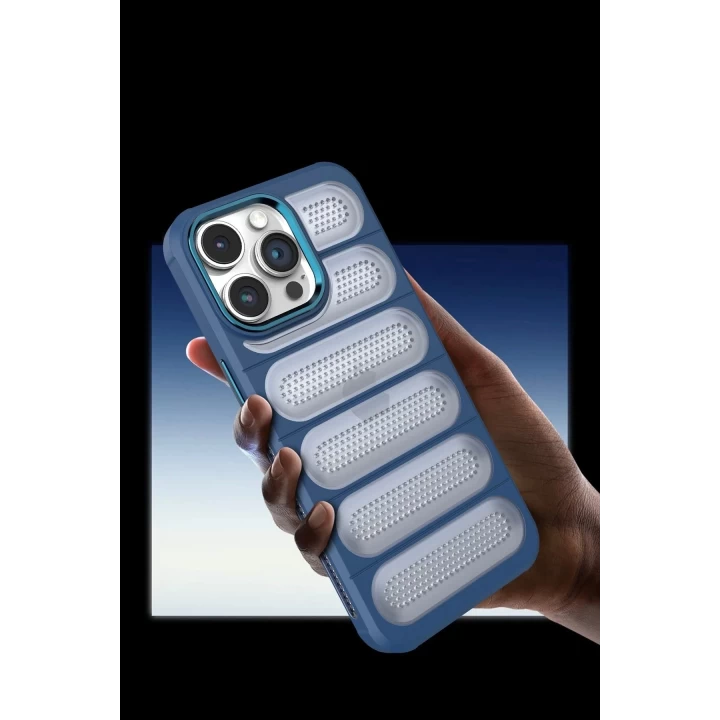 iPhone 15 Pro Max Kılıf Airmax Silikon Kapak - Lacivert