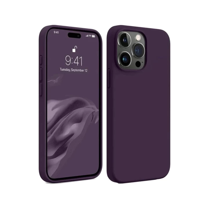 iPhone 15 Pro Max Kılıf First Silikon - Mürdüm